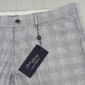 NEW State & Liberty Athletic Fit Brushed Tech Suit Pant Gray Plaid Mens Size 40